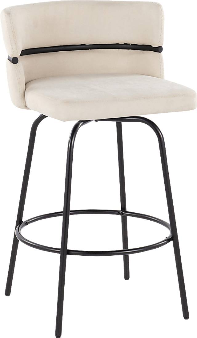Percivale I Cream Swivel Counter Height Stool, Set of 2 - Thumbnail - Image 5