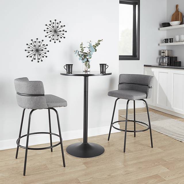 Percivale I Gray Swivel Counter Height Stool, Set of 2 - Thumbnail - Image 2