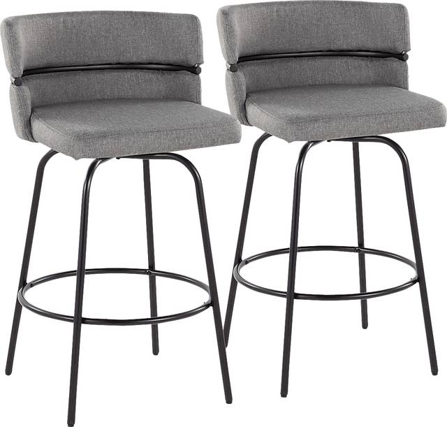 Percivale I Gray Swivel Counter Height Stool, Set of 2 - Thumbnail - Image 1