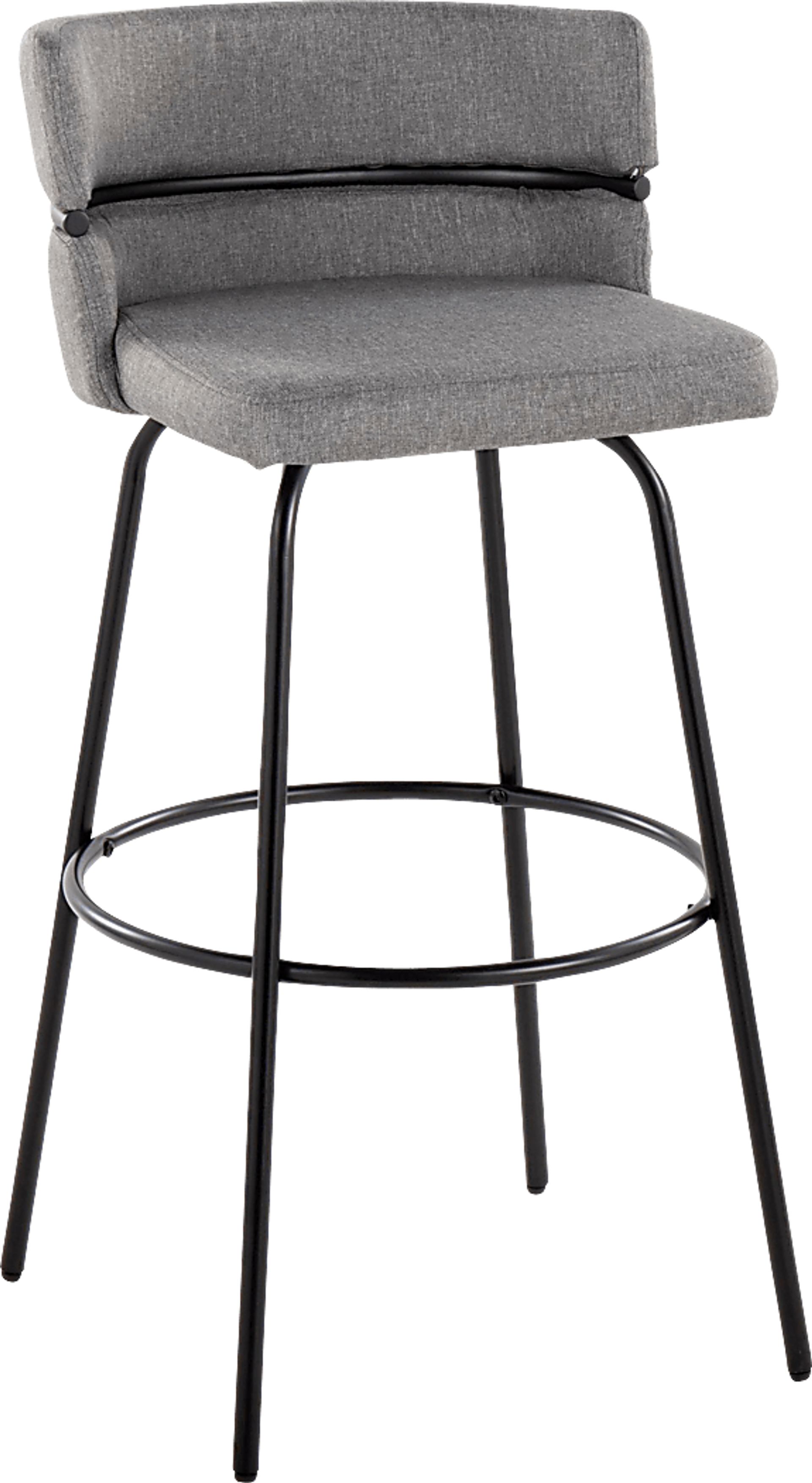 Percivale I Light Gray Swivel Barstool, Set of 2 - Image 4