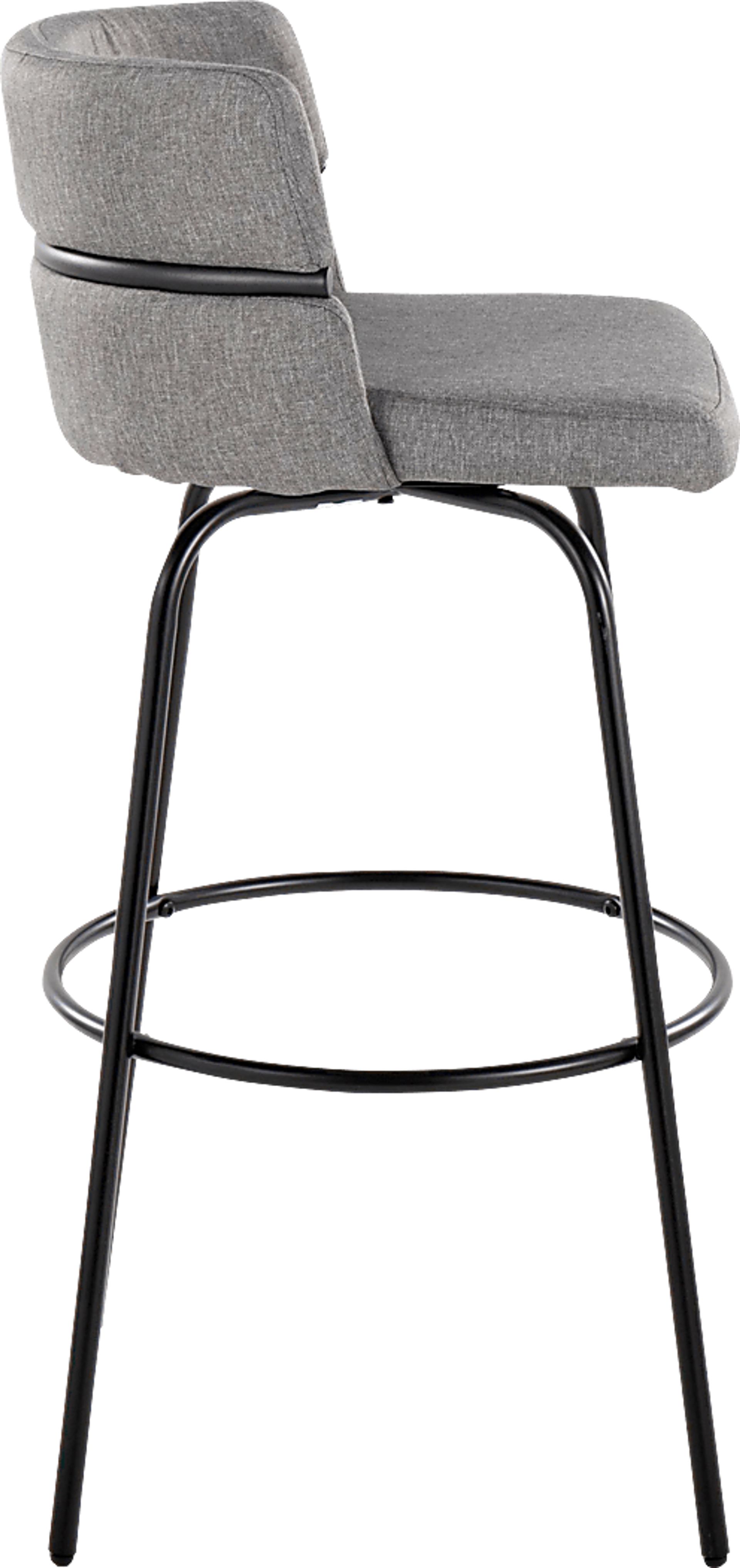 Percivale I Light Gray Swivel Barstool, Set of 2 - Image 5
