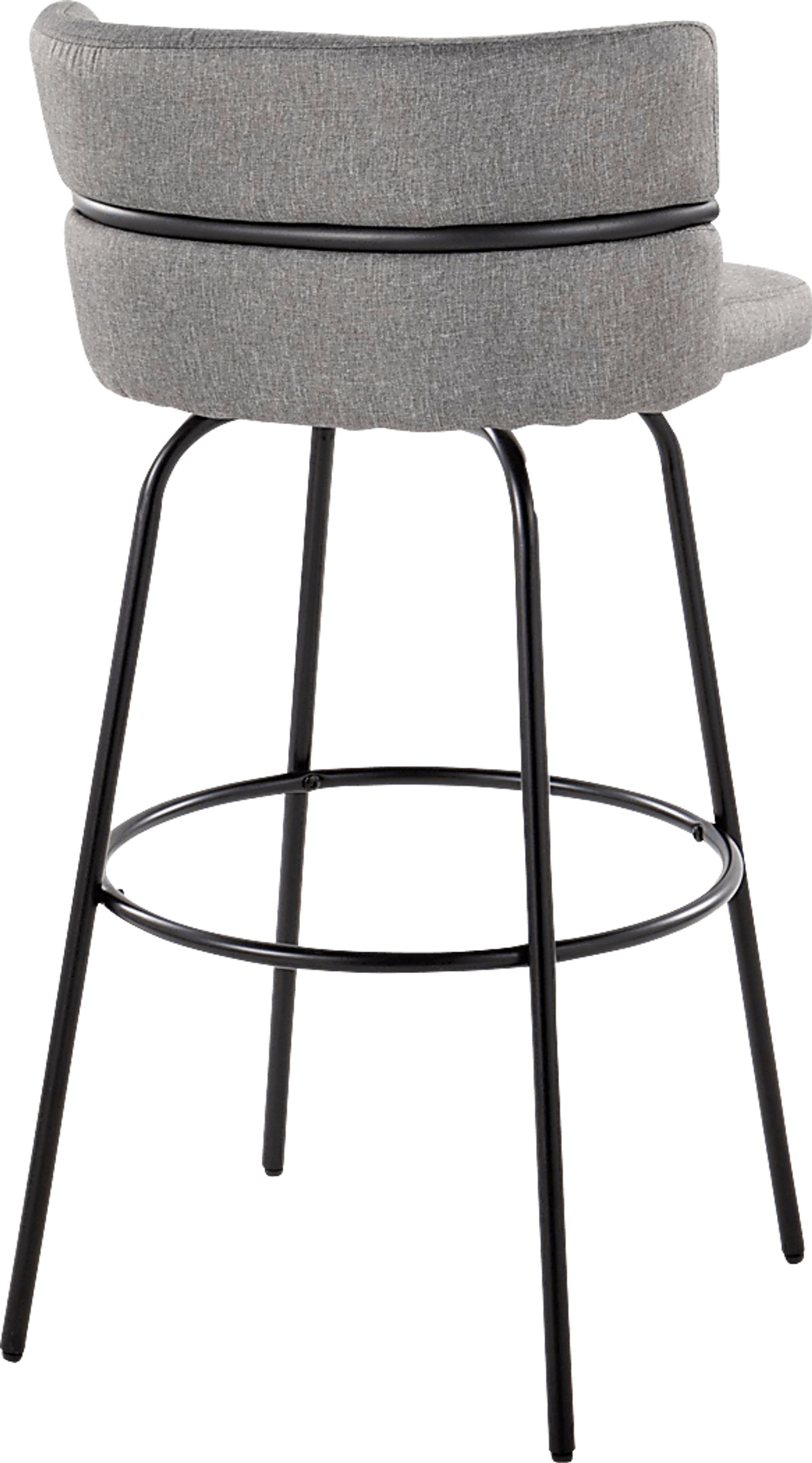 Percivale I Light Gray Swivel Barstool, Set of 2 - Image 6