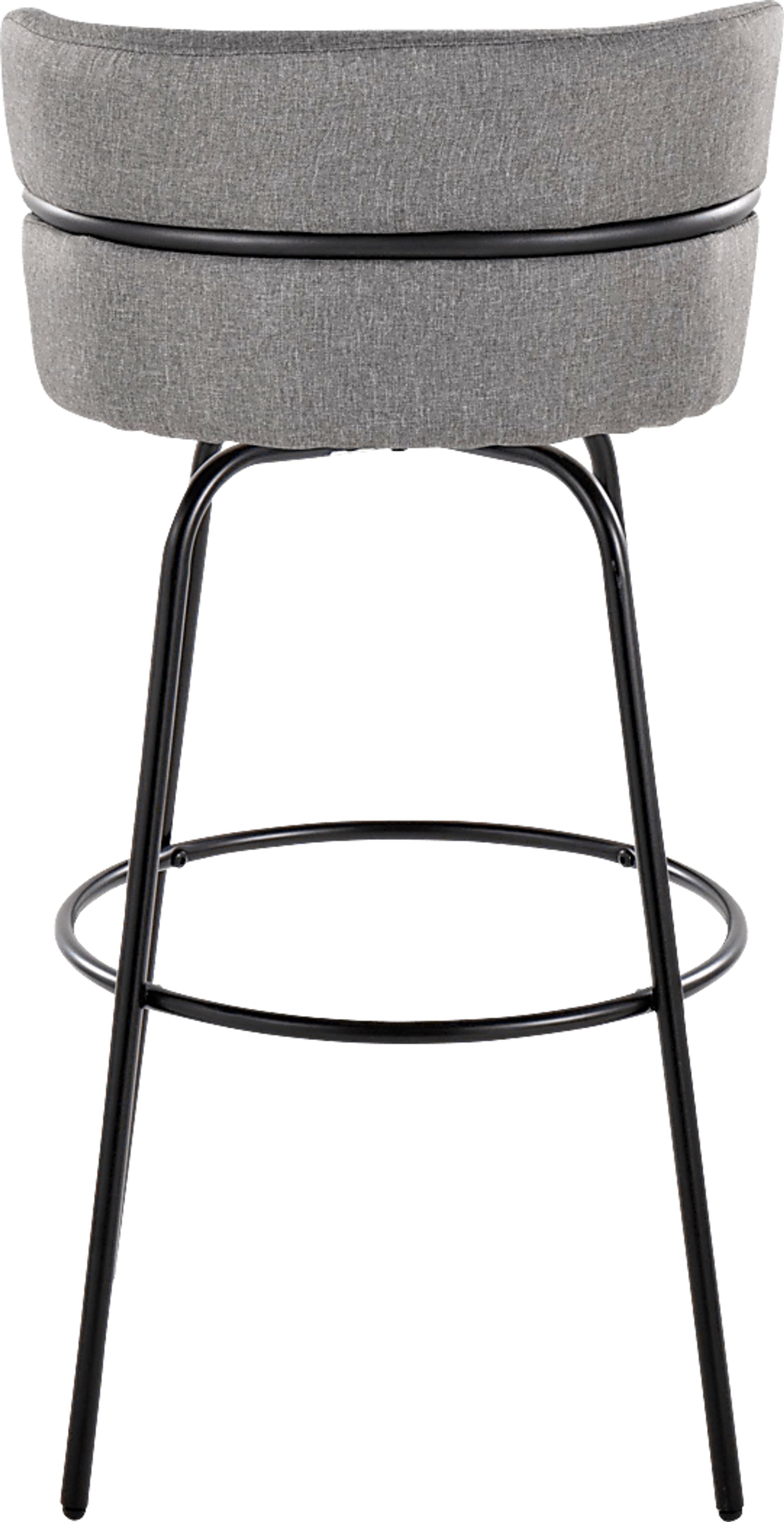Percivale I Light Gray Swivel Barstool, Set of 2 - Image 7