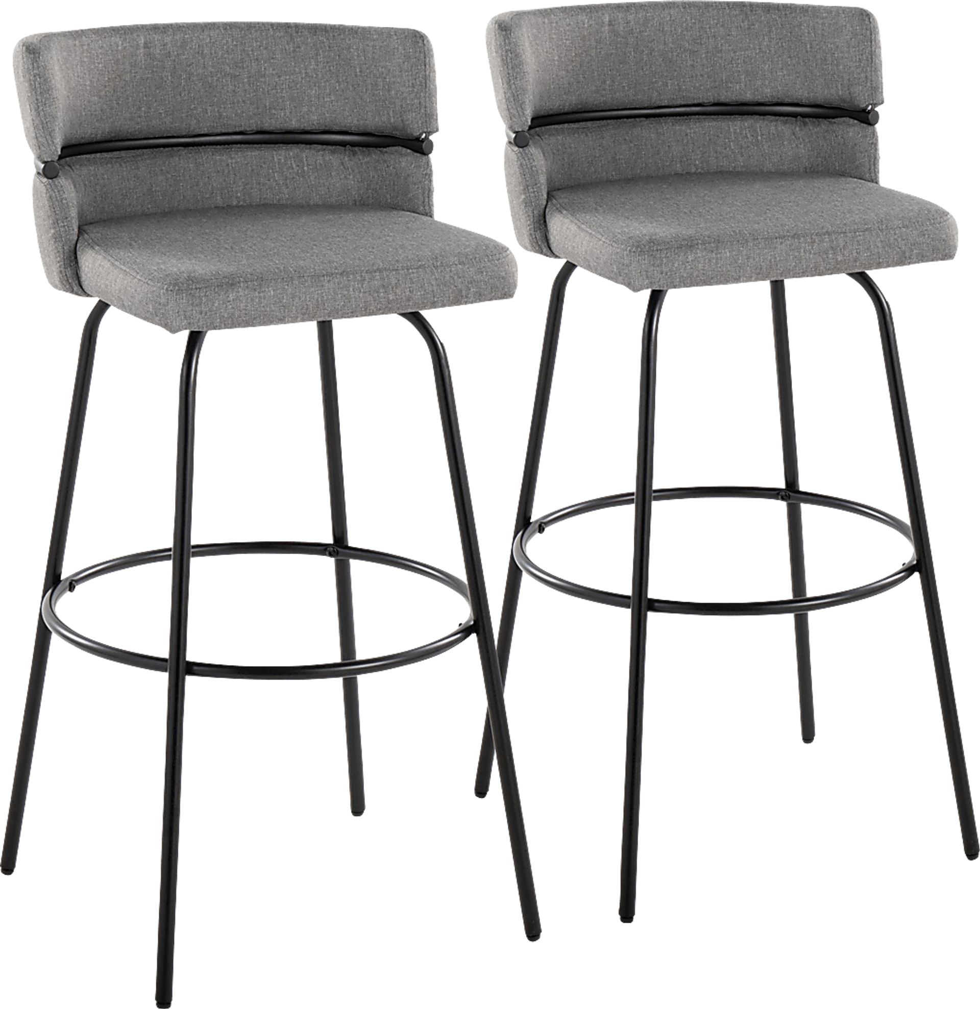 Percivale I Light Gray Swivel Barstool, Set of 2 - Image 1