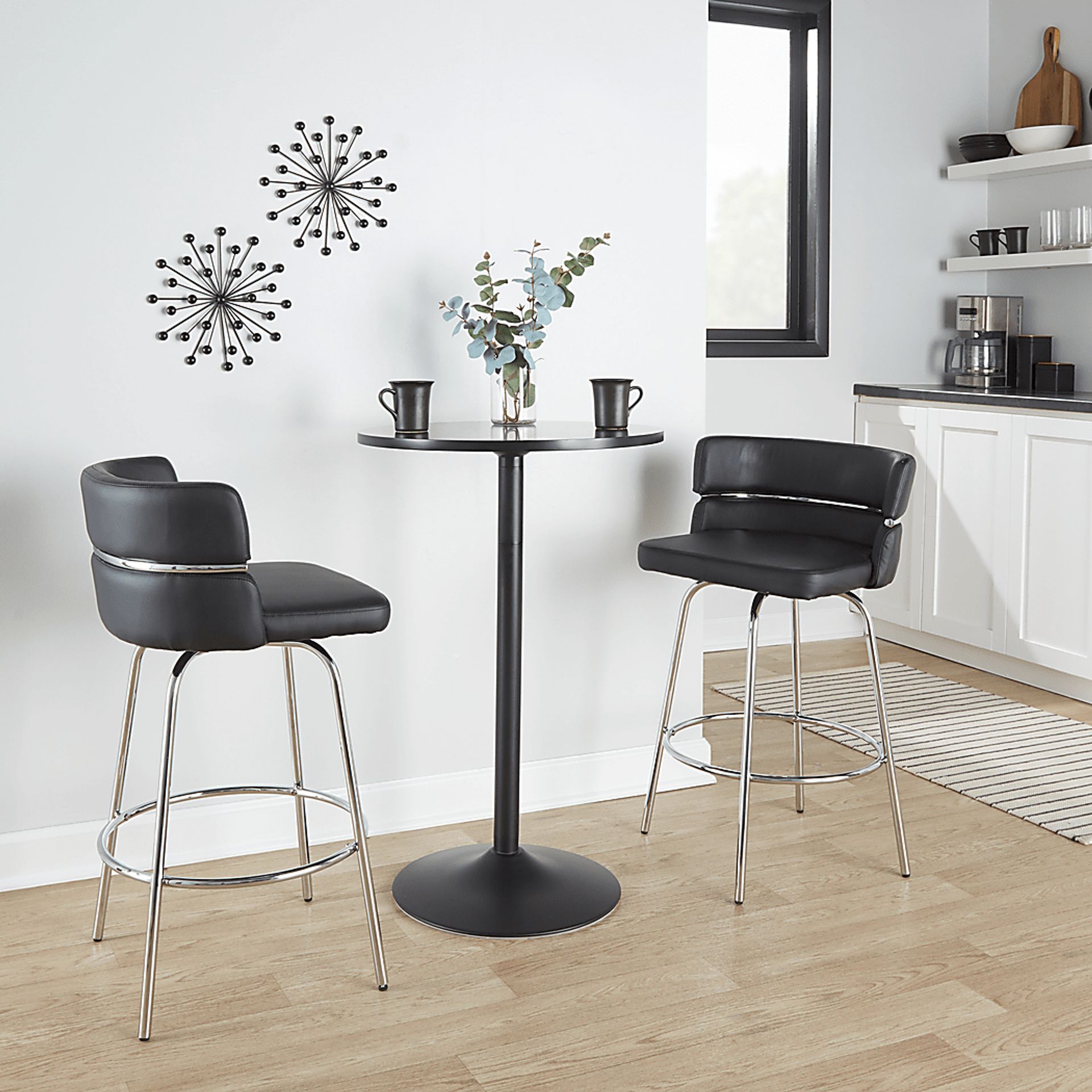 Percivale II Black Swivel Counter Height Stool, Set of 2 - Image 2