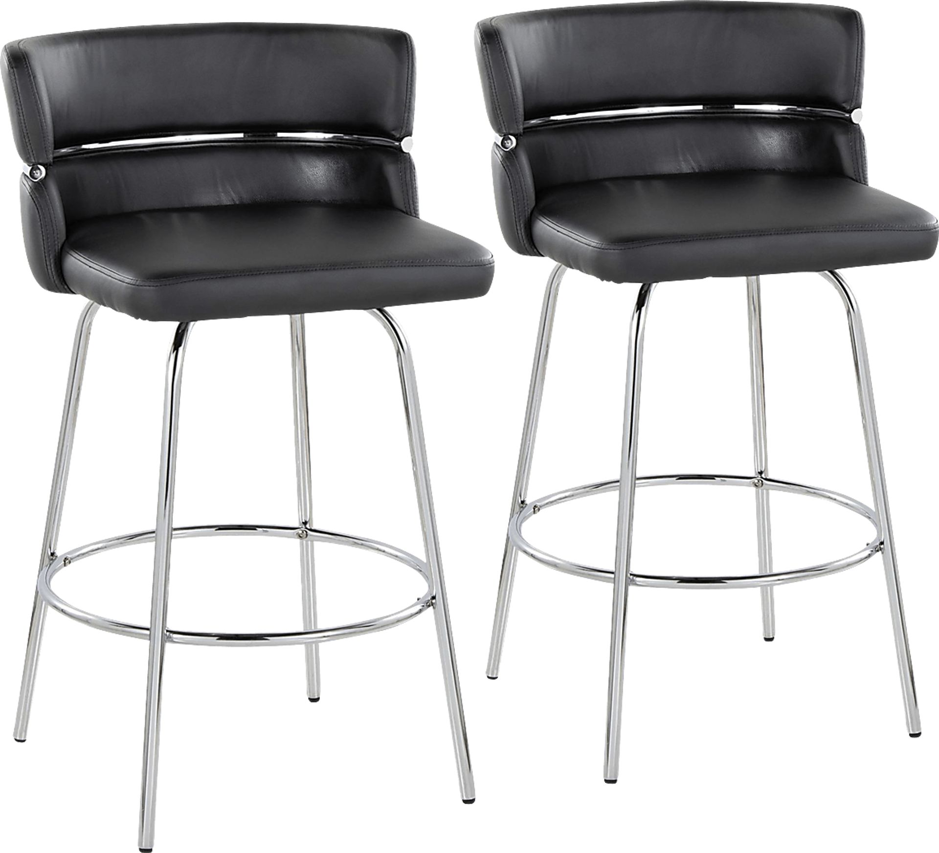 Percivale II Black Swivel Counter Height Stool, Set of 2 - Image 1