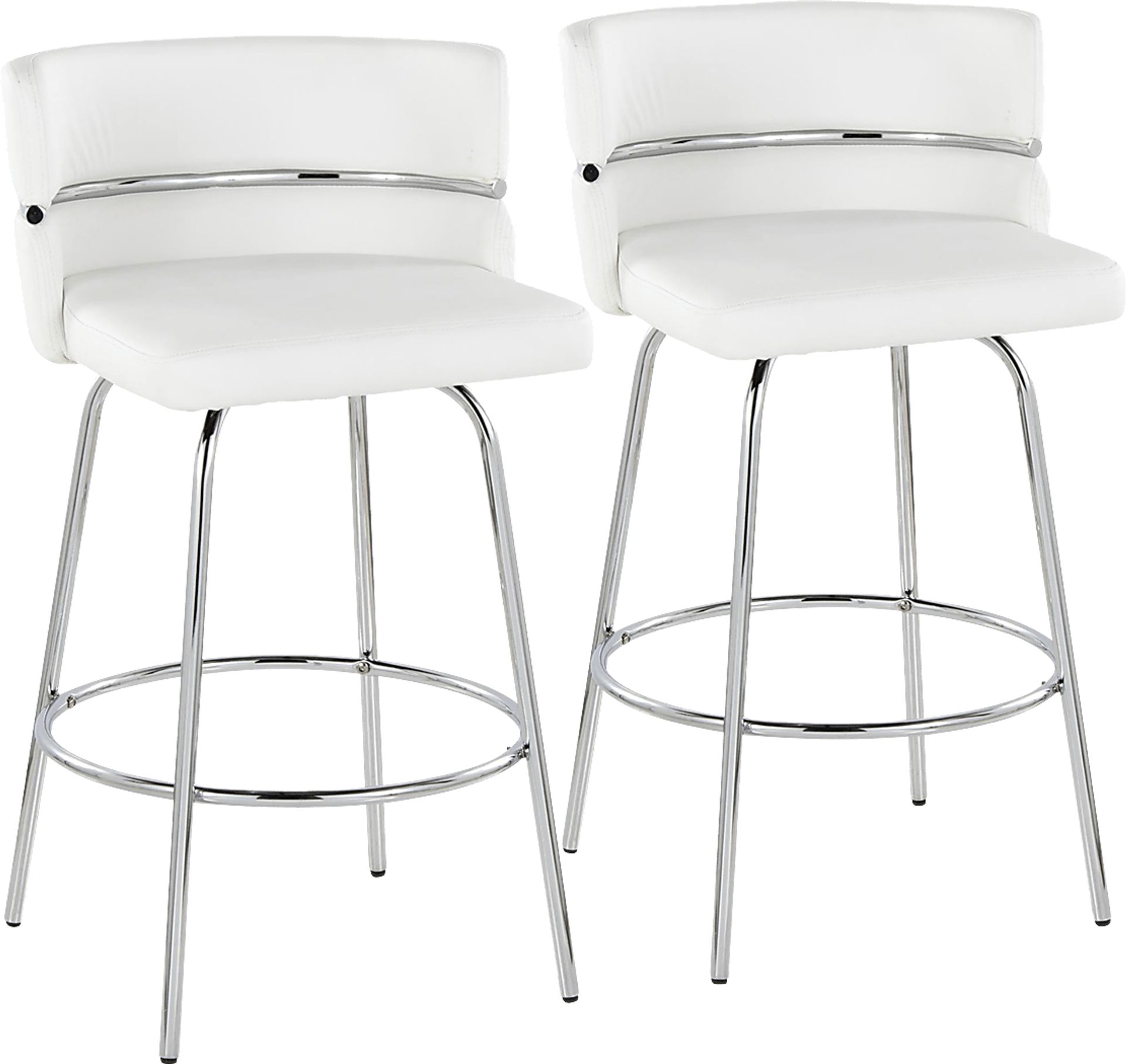 Percivale II White Swivel Counter Height Stool, Set of 2 - Image 1