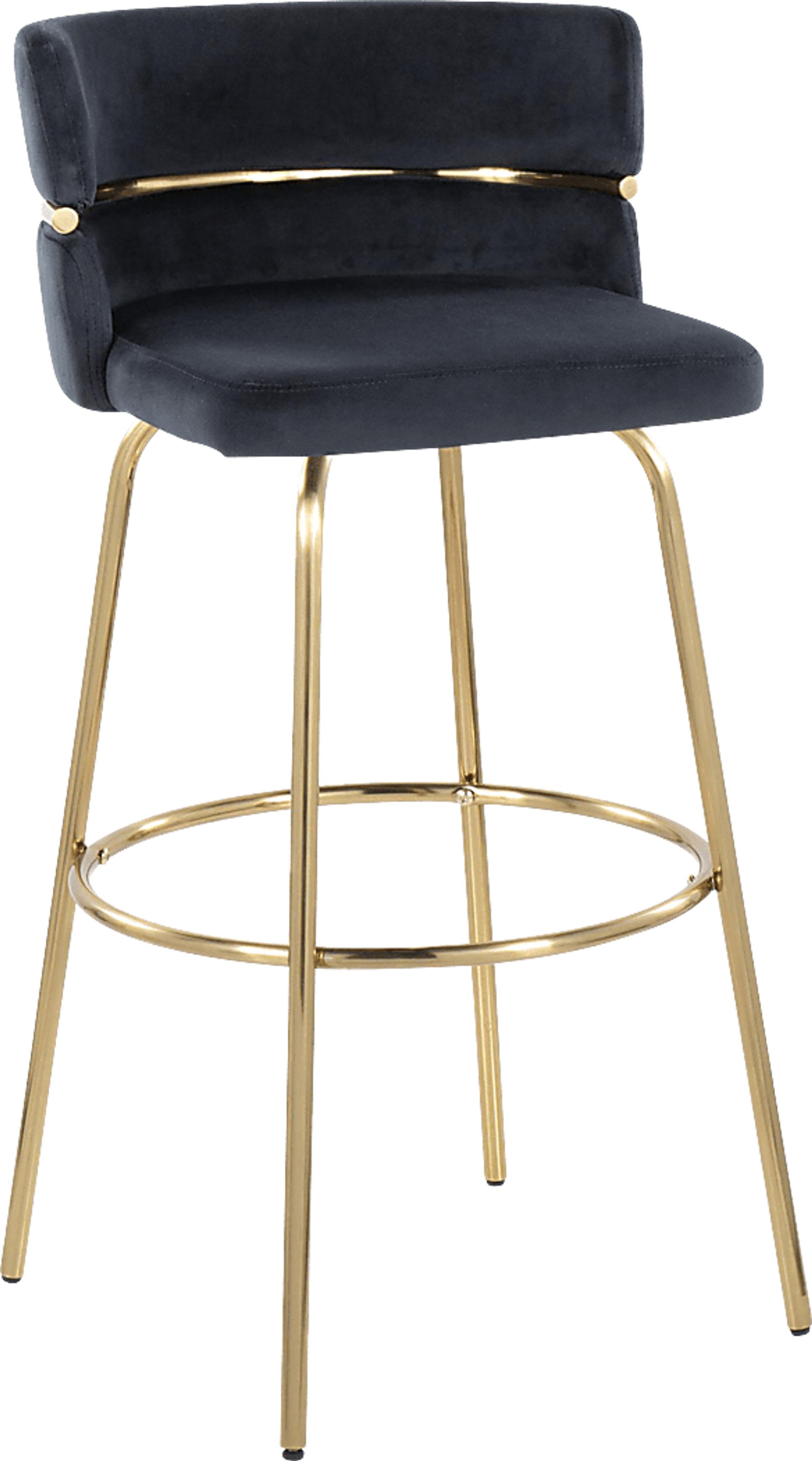 Percivale III Black Swivel Barstool, Set of 2 - Image 2
