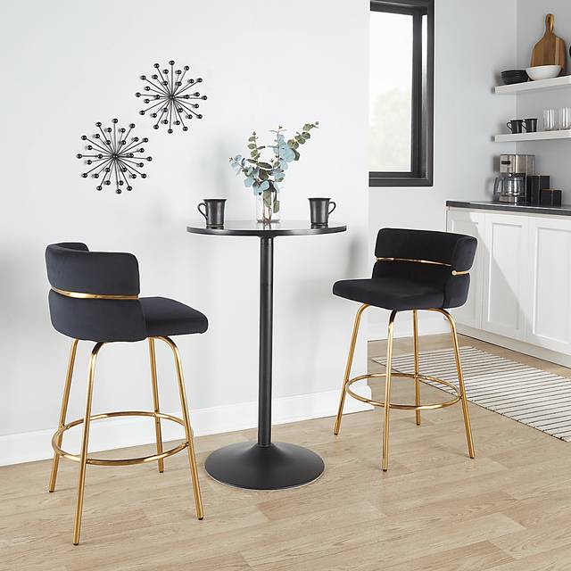 Percivale III Black Swivel Counter Height Stool, Set of 2 - Thumbnail - Image 4