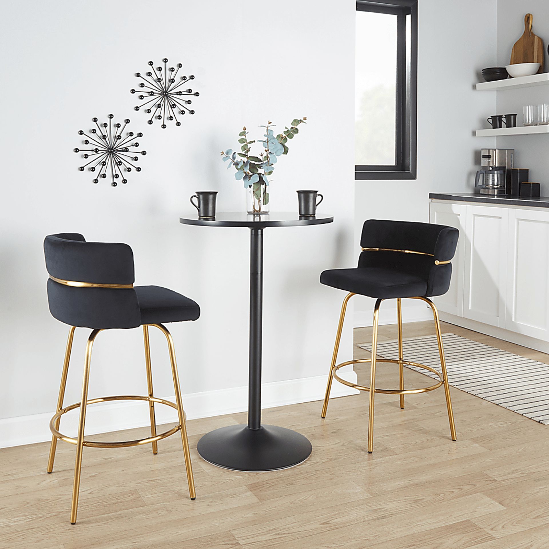 Percivale III Black Swivel Counter Height Stool, Set of 2 - Image 4