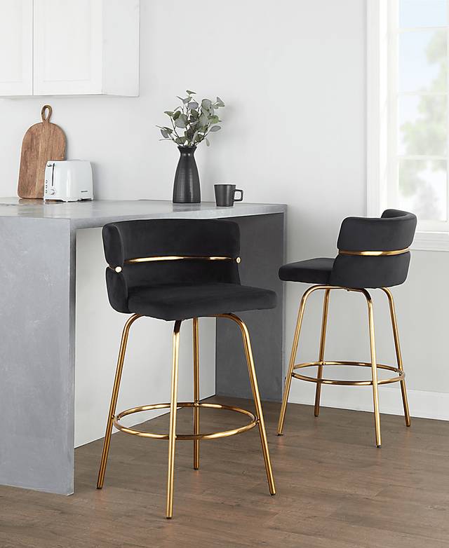 Percivale III Black Swivel Counter Height Stool, Set of 2 - Thumbnail - Image 5