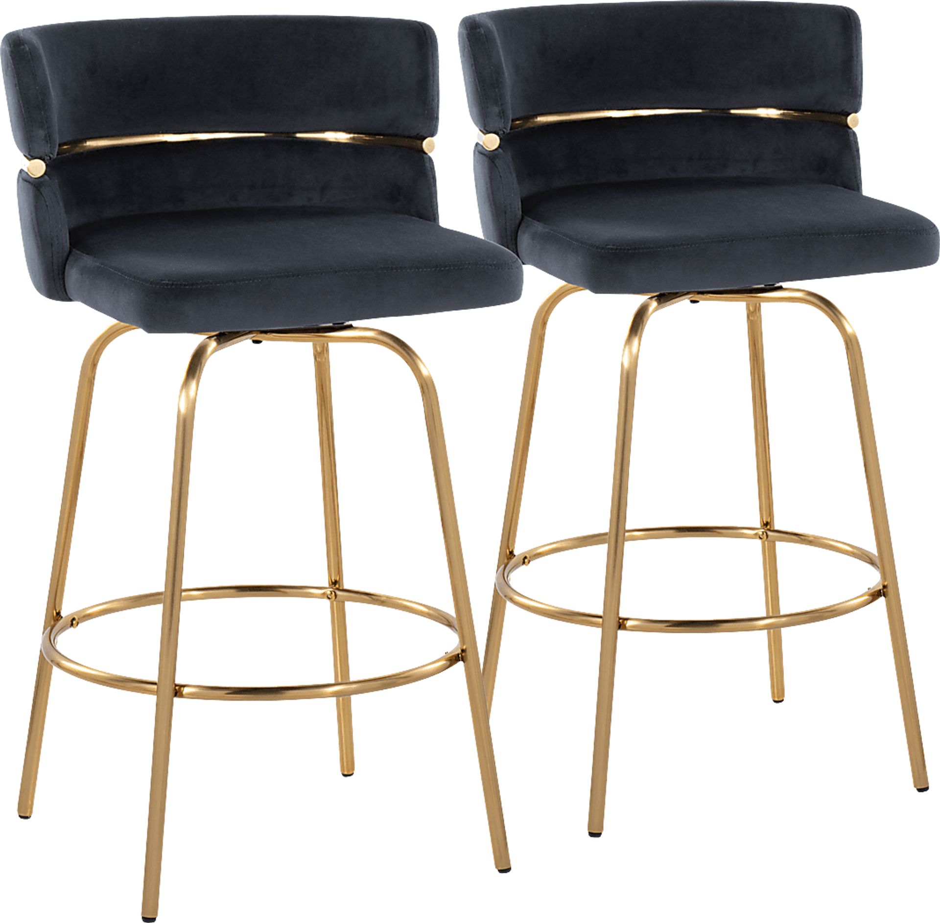 Percivale III Black Swivel Counter Height Stool, Set of 2 - Image 1