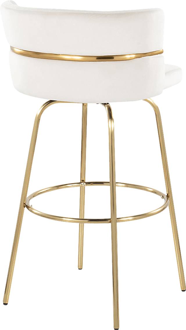 Percivale III Cream Swivel Barstool, Set of 2 - Thumbnail - Image 2
