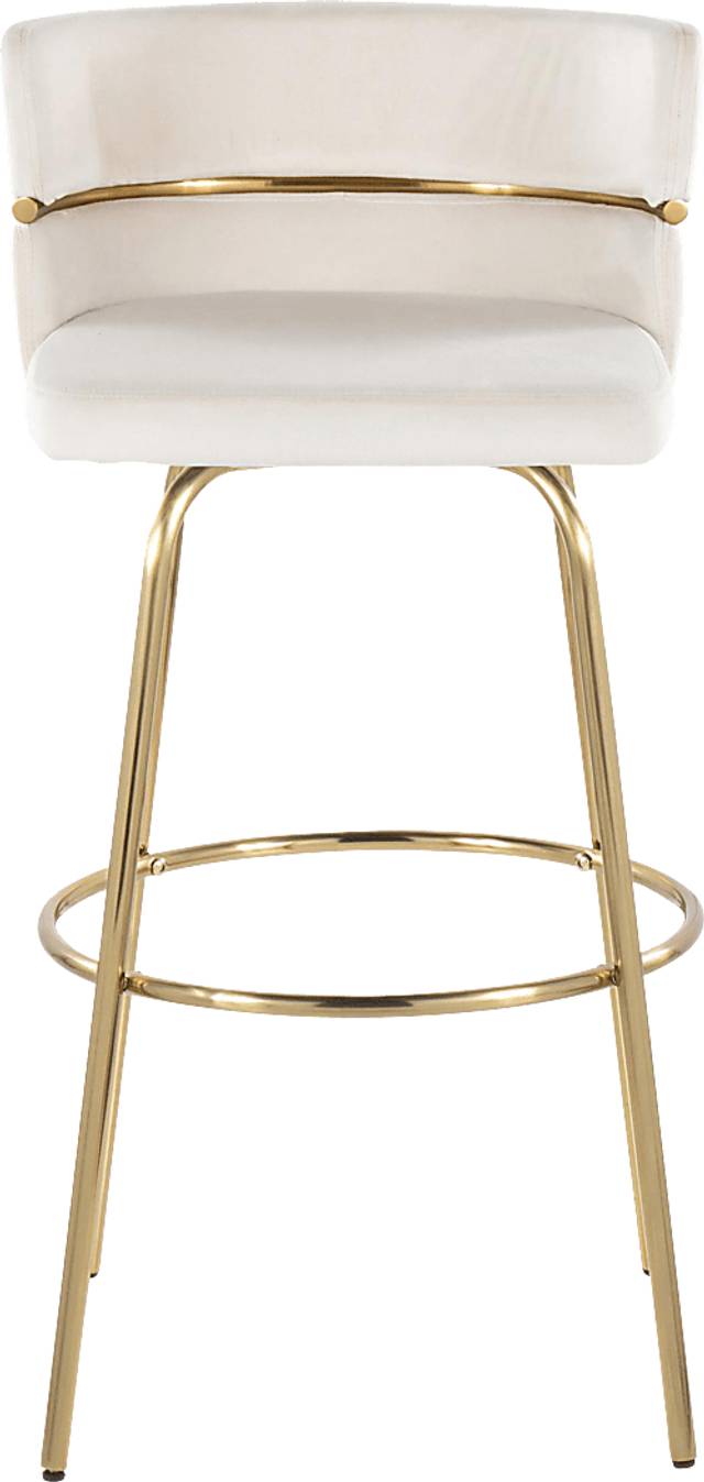 Percivale III Cream Swivel Barstool, Set of 2 - Thumbnail - Image 4