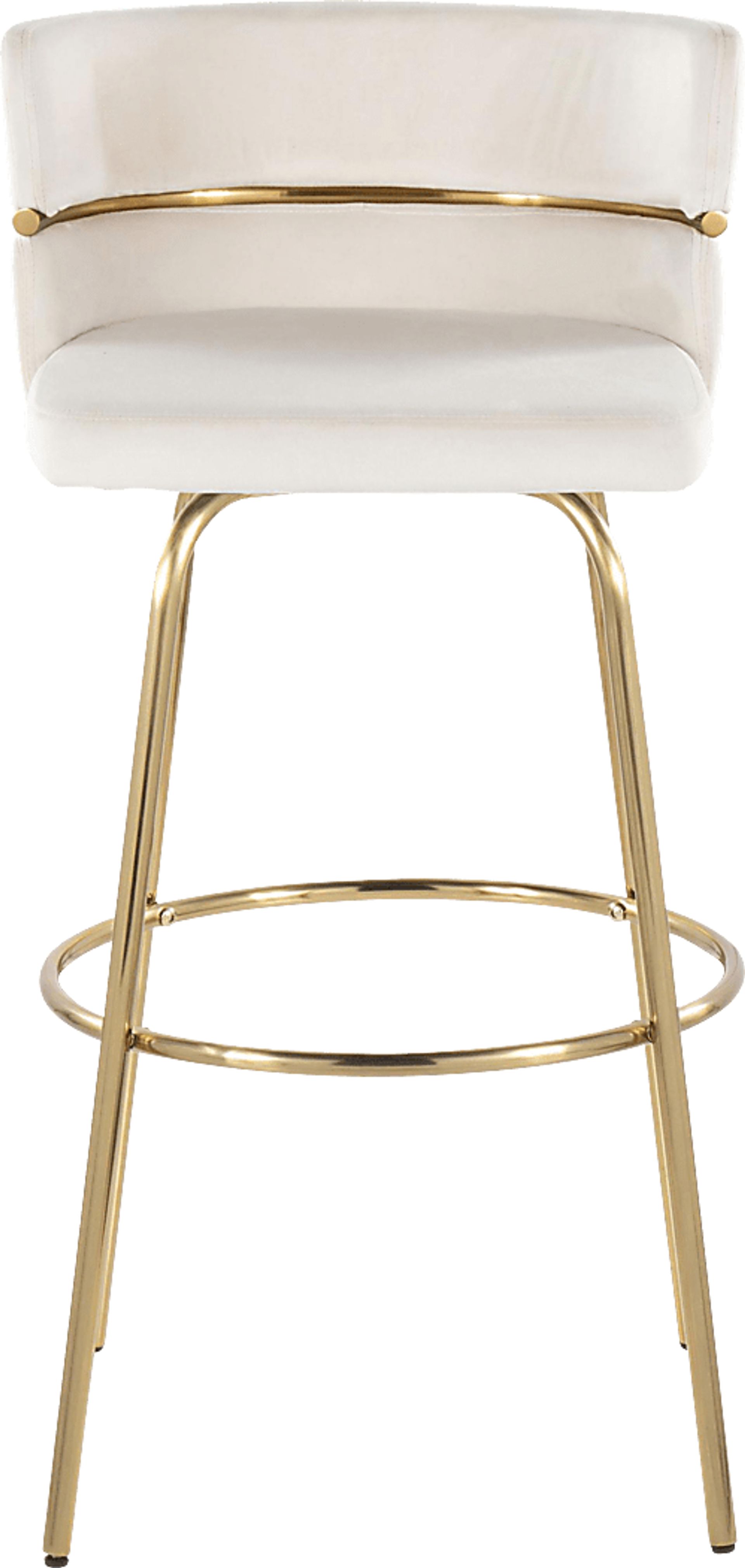 Percivale III Cream Swivel Barstool, Set of 2 - Image 4