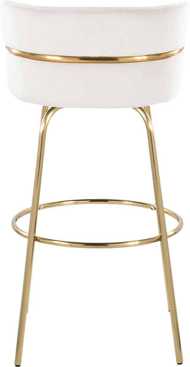 Percivale III Cream Swivel Barstool, Set of 2 - Thumbnail - Image 5