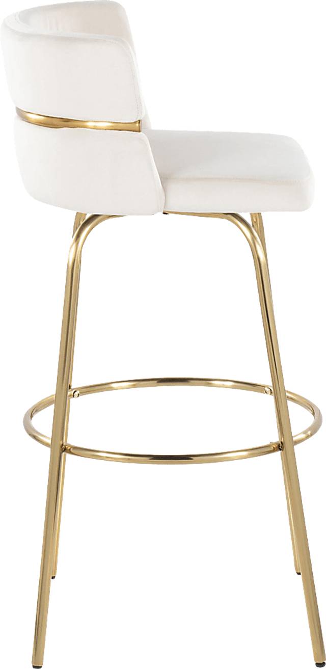 Percivale III Cream Swivel Barstool, Set of 2 - Thumbnail - Image 6