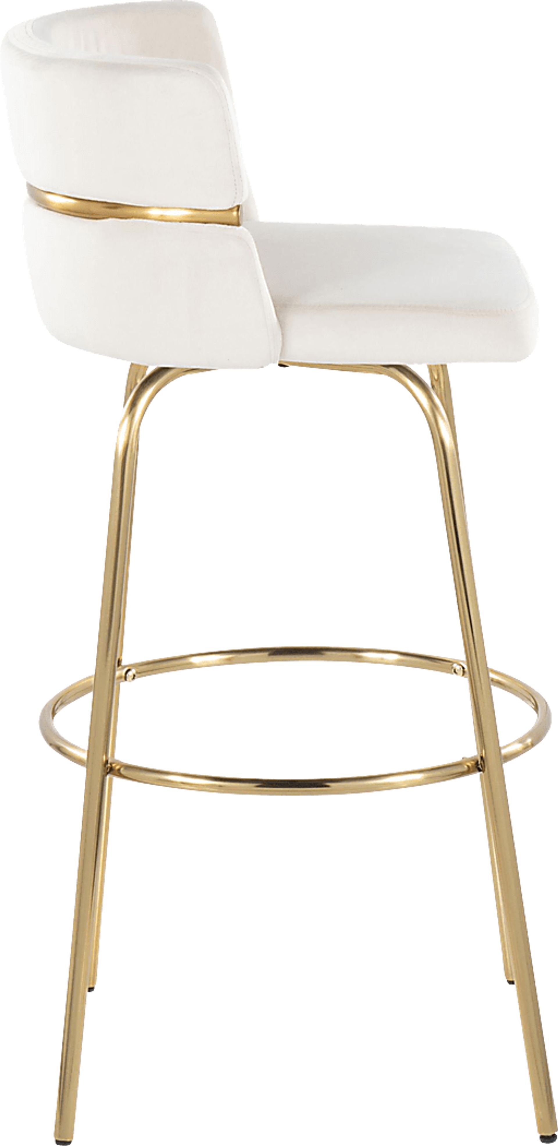 Percivale III Cream Swivel Barstool, Set of 2 - Image 6