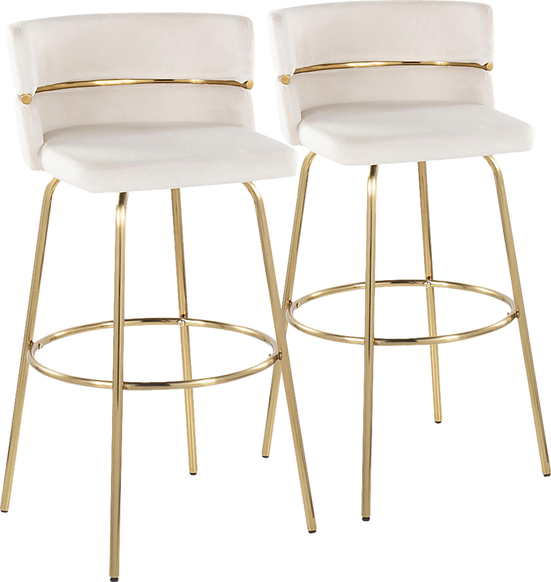 Percivale III Cream Swivel Barstool, Set of 2 - Image 1