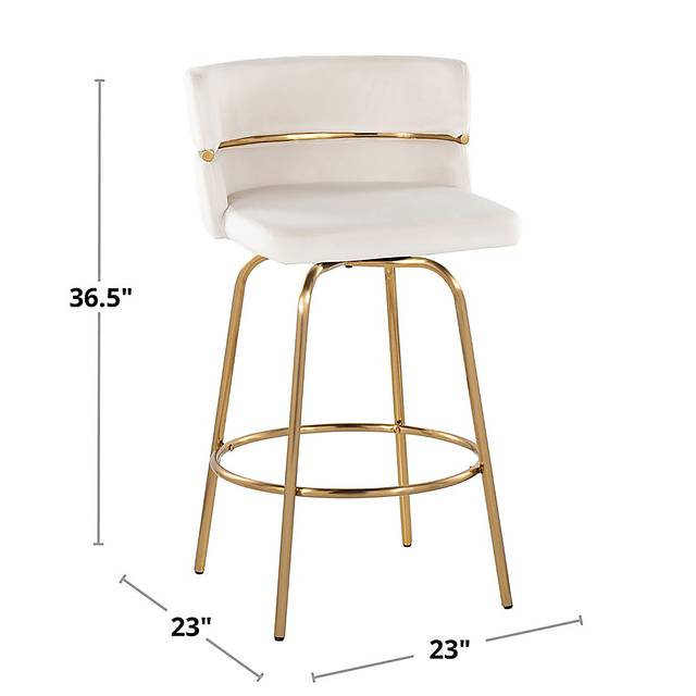 Percivale III Cream Swivel Counter Height Stool, Set of 2 - Thumbnail - Image 12