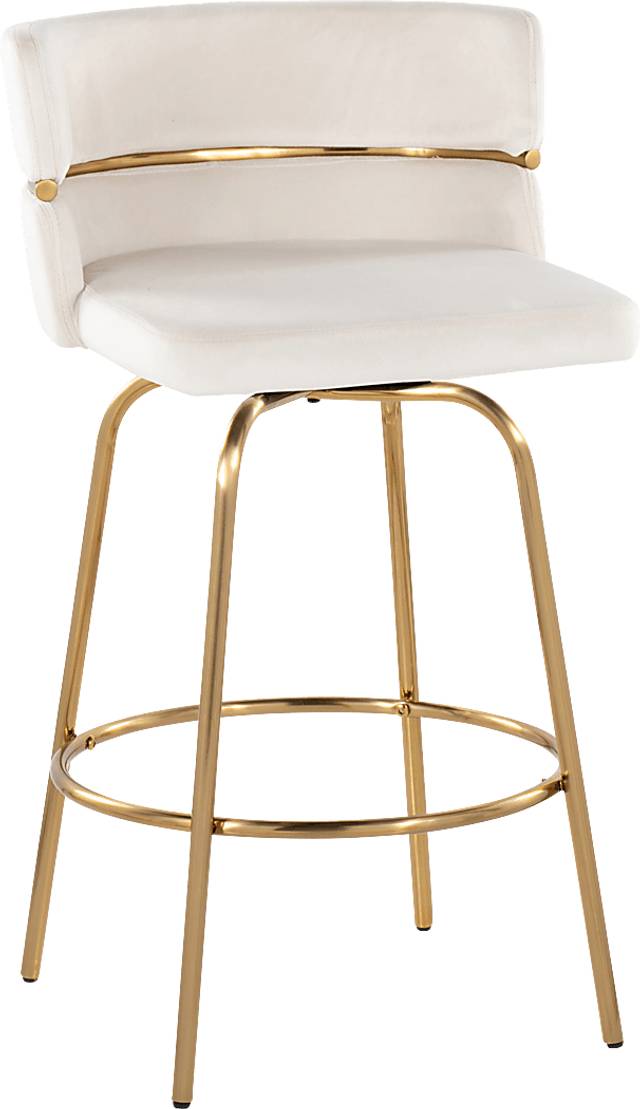 Percivale III Cream Swivel Counter Height Stool, Set of 2 - Thumbnail - Image 6