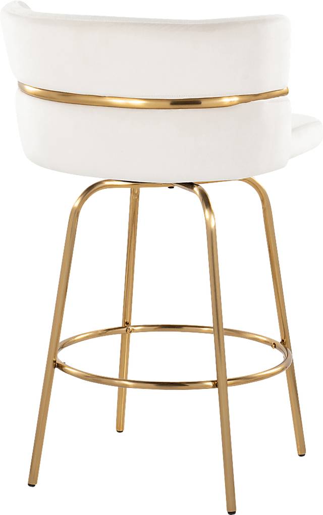 Percivale III Cream Swivel Counter Height Stool, Set of 2 - Thumbnail - Image 8