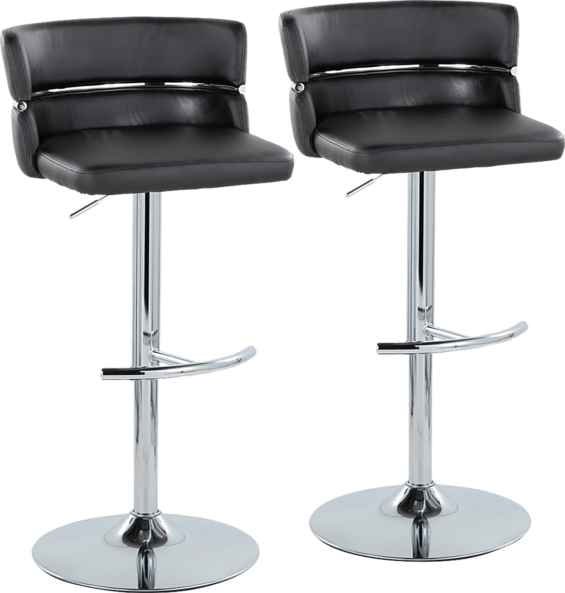 Percivale IV Black Adjustable Barstool, Set of 2 - Image 1