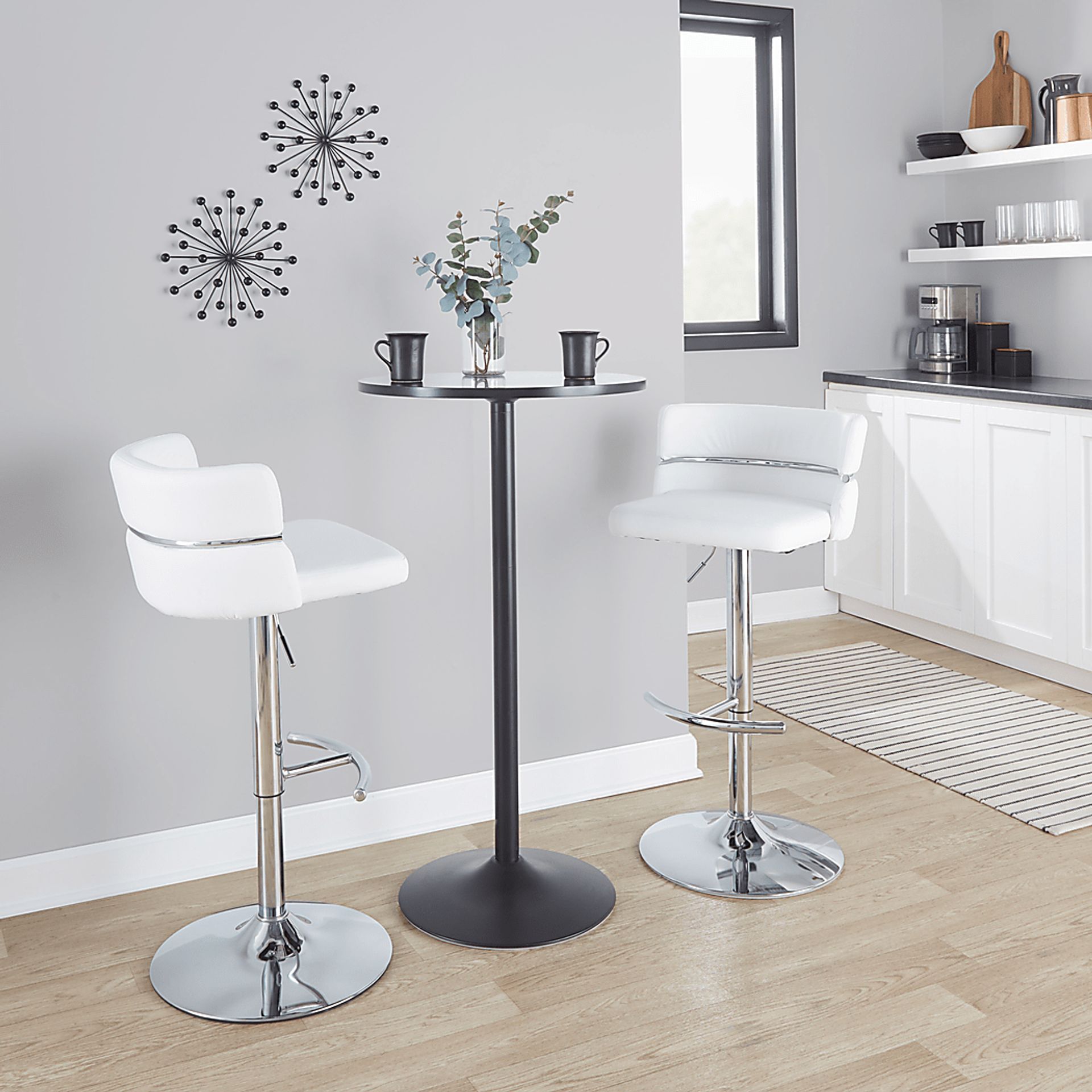 Percivale IV White Adjustable Barstool, Set of 2 - Image 3