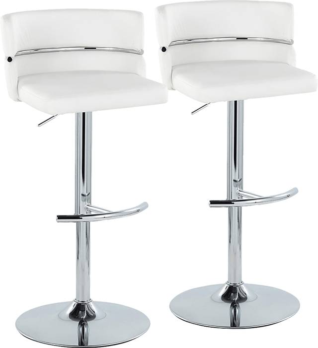 Percivale IV White Adjustable Barstool, Set of 2 - Thumbnail - Image 1