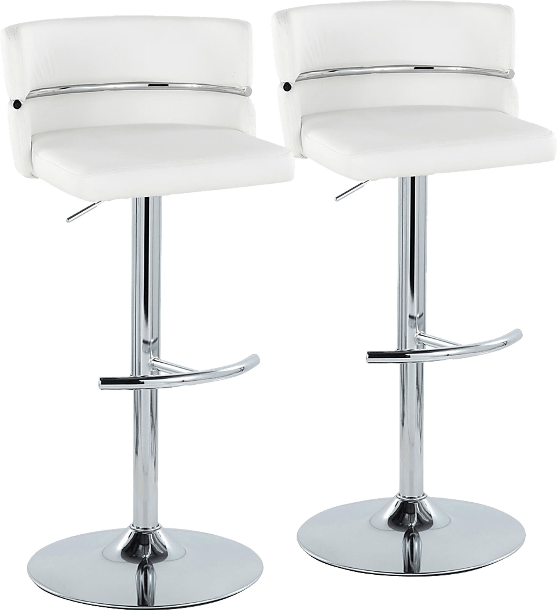 Percivale IV White Adjustable Barstool, Set of 2 - Image 1