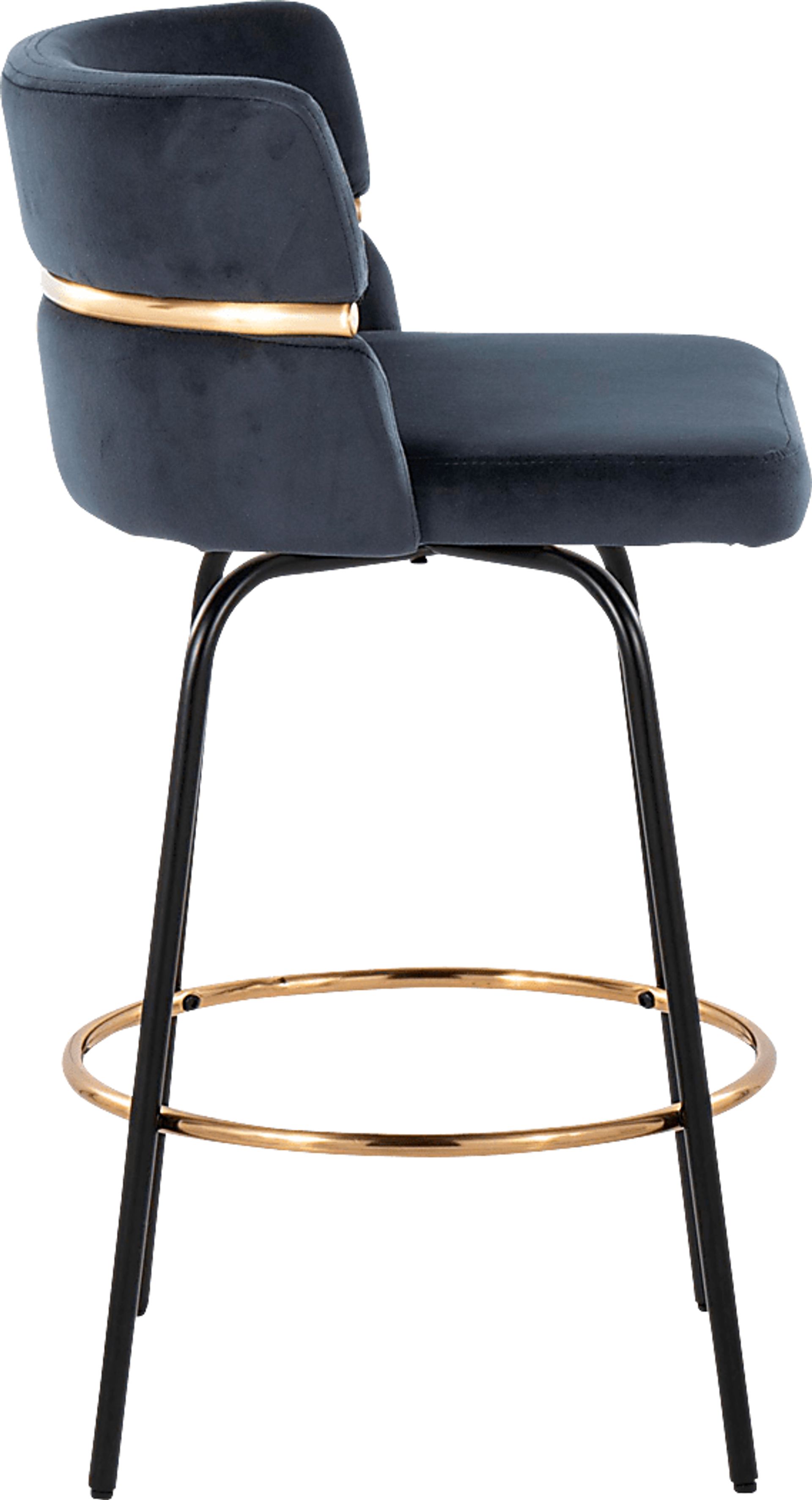 Percivale V Black Swivel Barstool, Set of 2 - Image 7