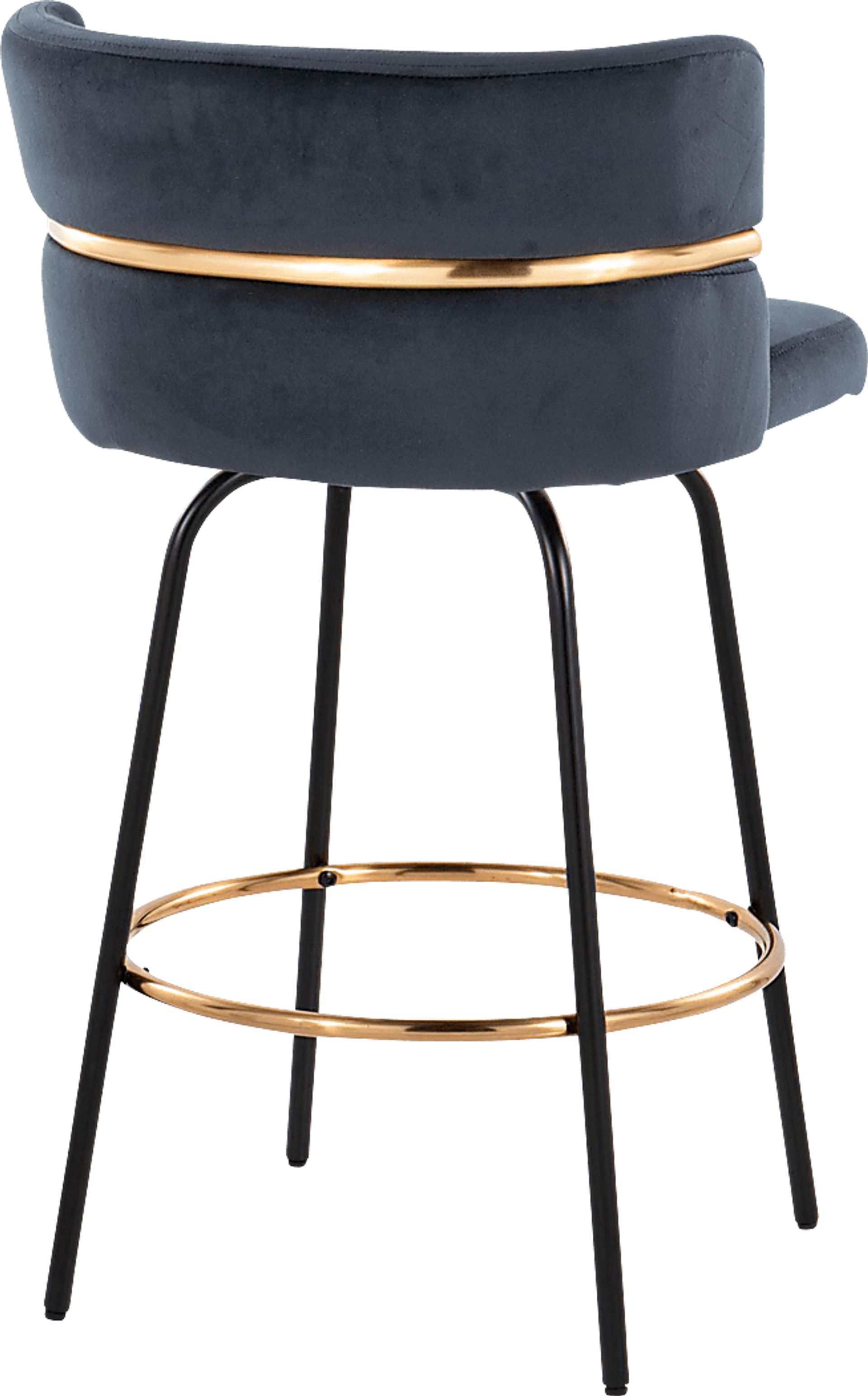 Percivale V Black Swivel Barstool, Set of 2 - Image 8