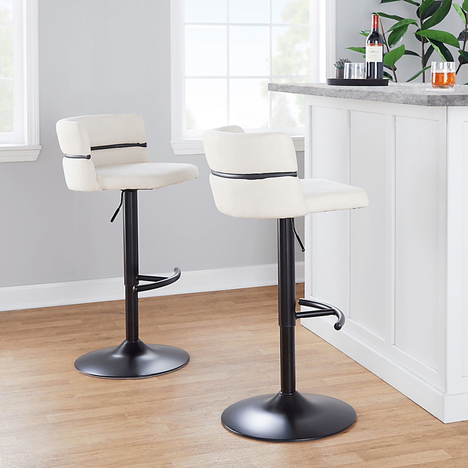 Percivale V Cream Adjustable Barstool, Set of 2 - Image 2