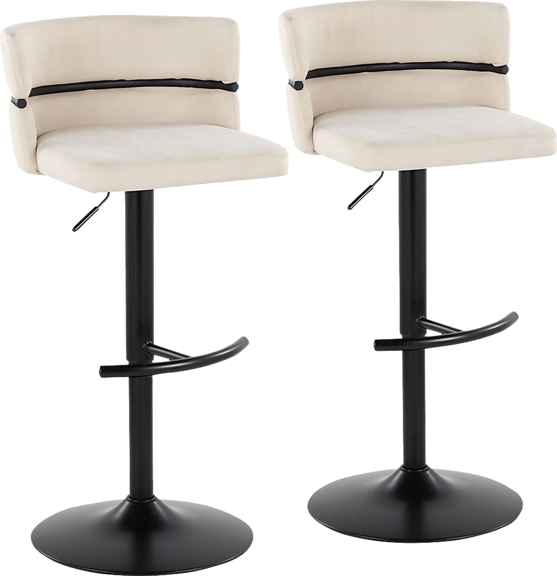 Percivale V Cream Adjustable Barstool, Set of 2 - Image 1