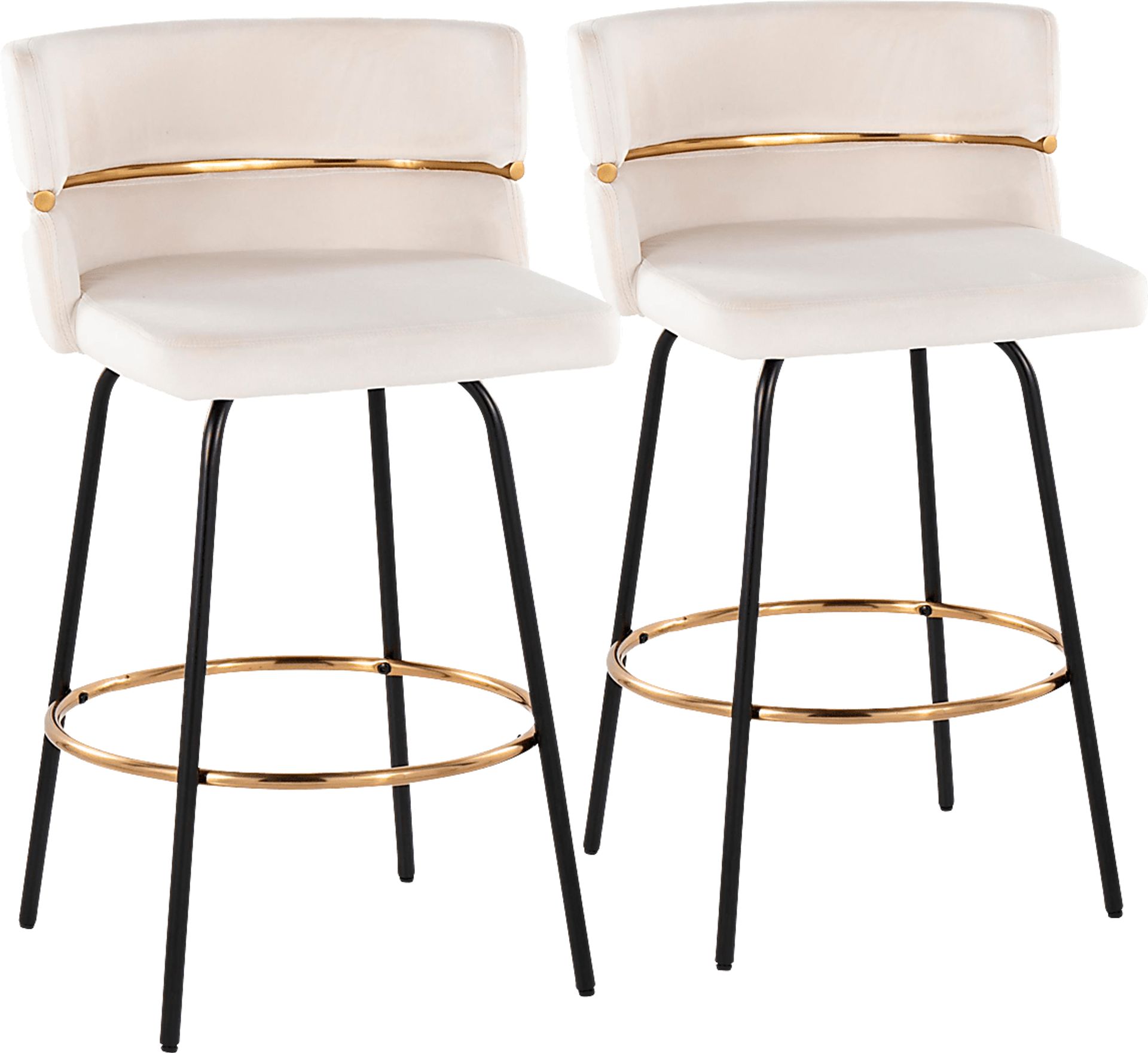 Percivale V Cream Swivel Barstool, Set of 2 - Image 1