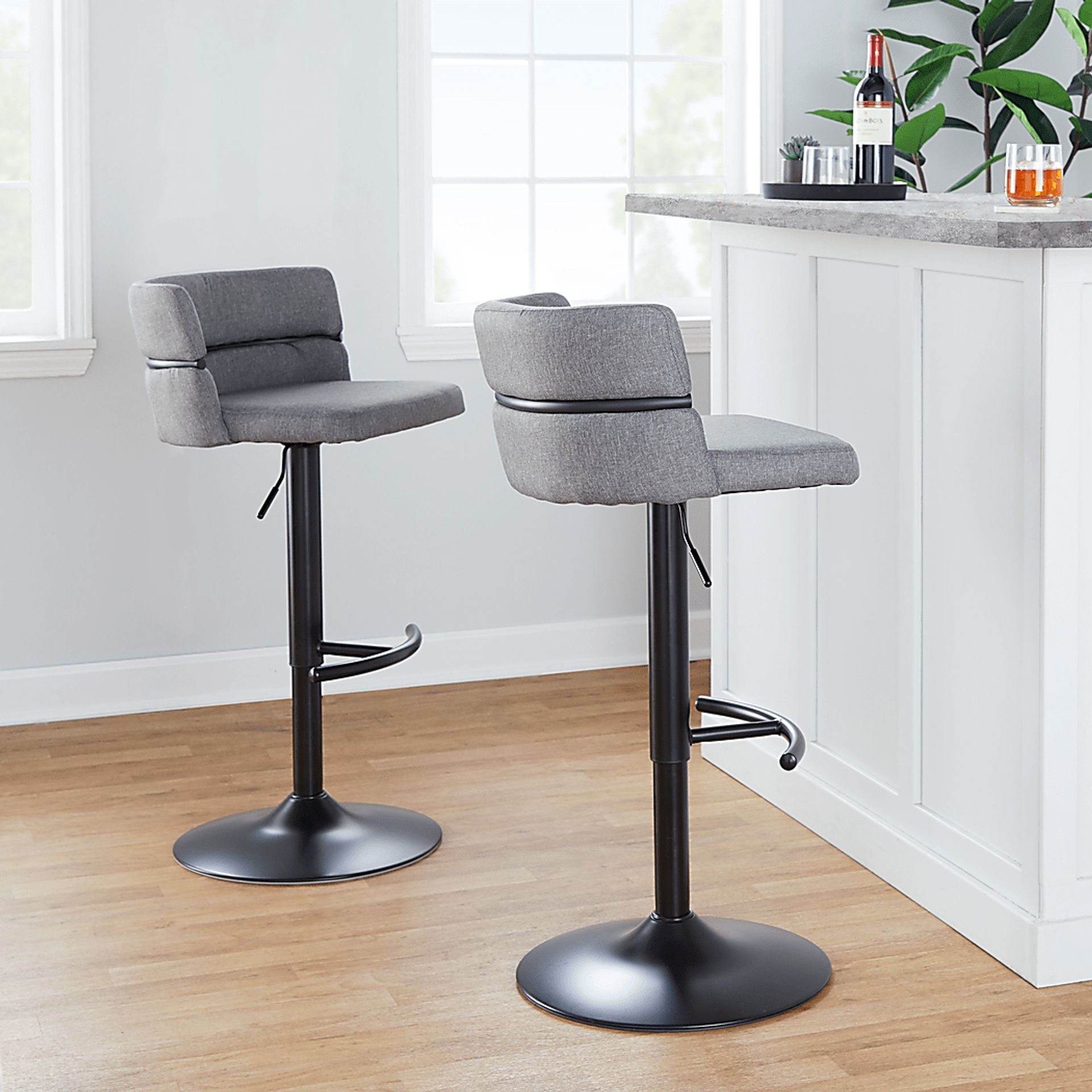 Percivale V Gray Adjustable Barstool, Set of 2 - Image 2