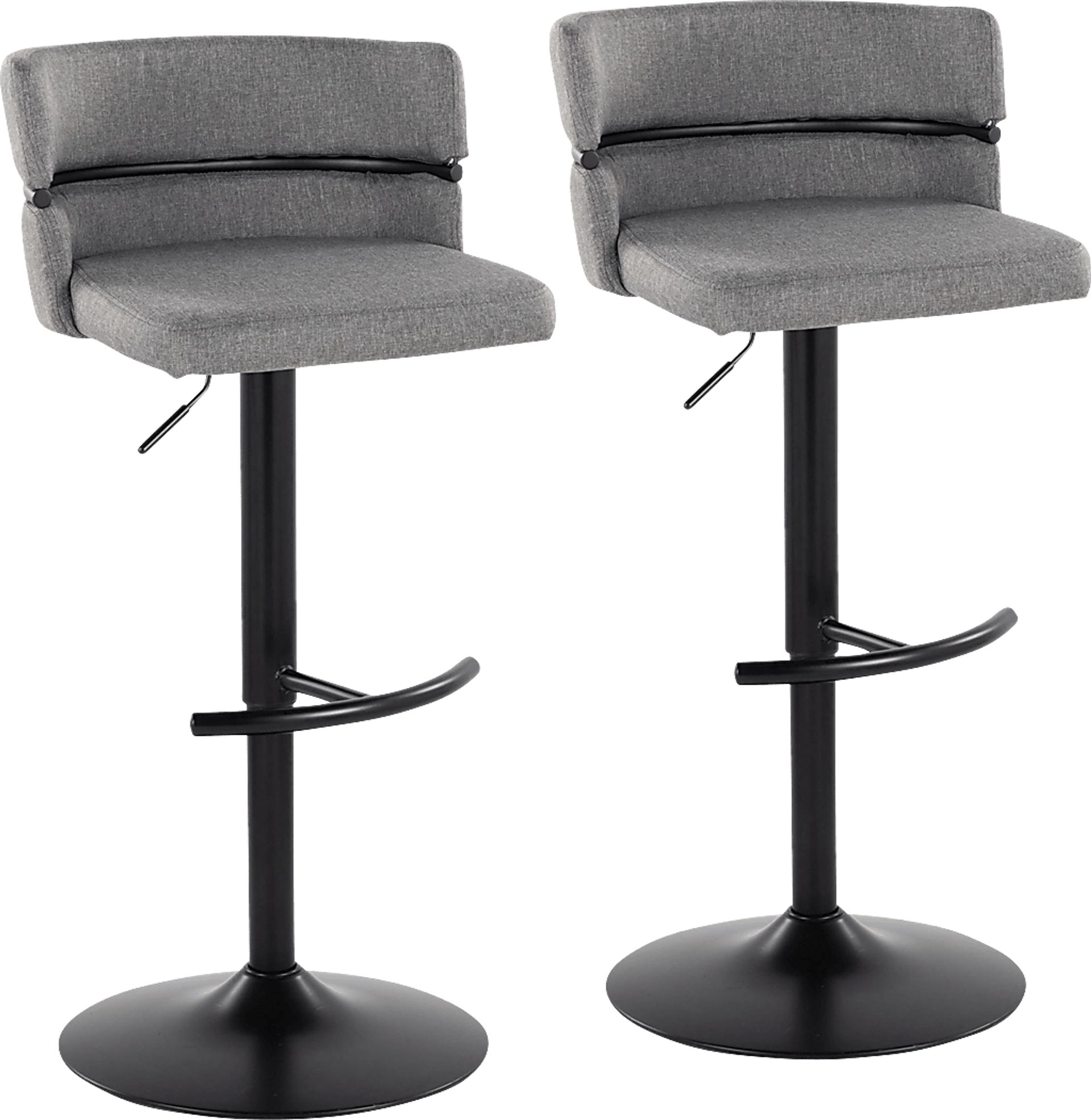 Percivale V Gray Adjustable Barstool, Set of 2 - Image 1