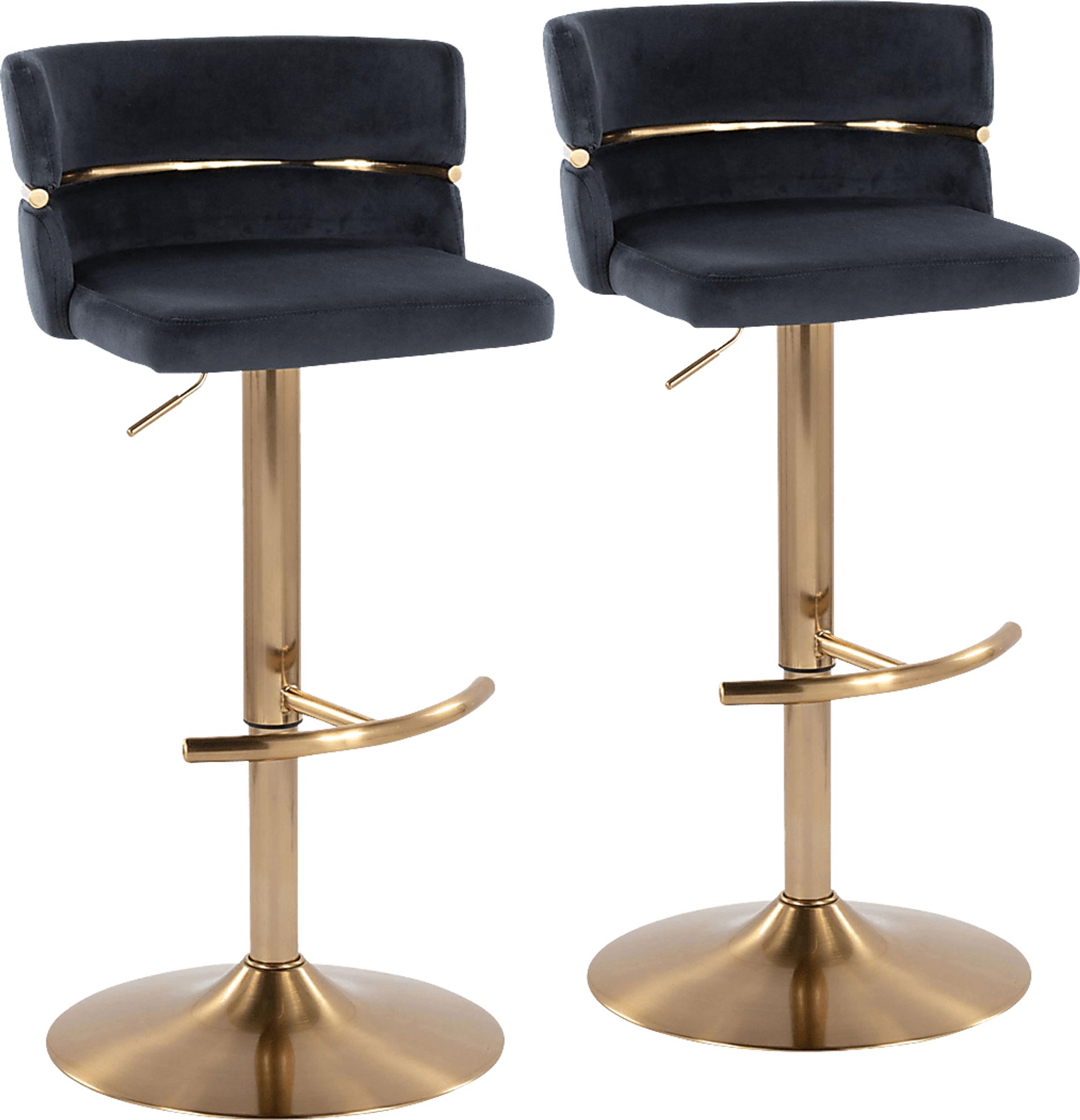 Percivale VI Black Adjustable Barstool, Set of 2 - Image 1