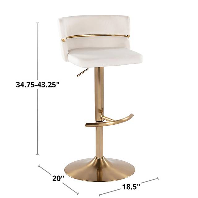 Percivale VI Cream Adjustable Barstool, Set of 2 - Thumbnail - Image 9