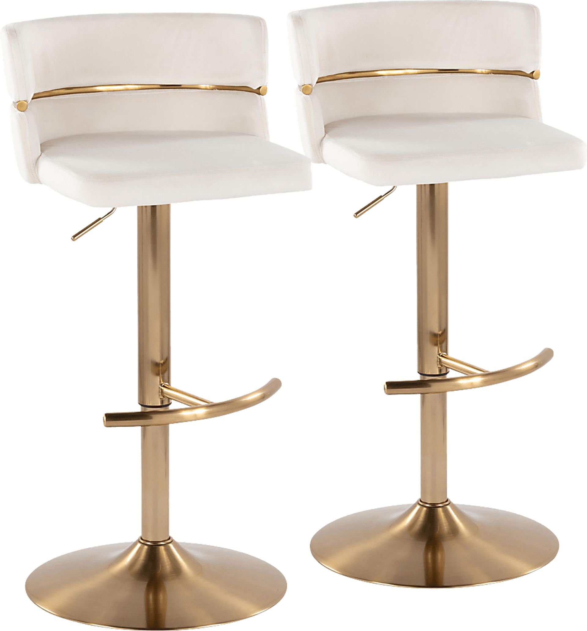 Percivale VI Cream Adjustable Barstool, Set of 2 - Image 1