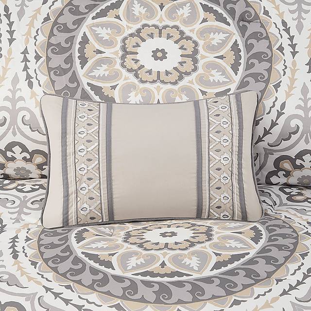 Periston Taupe 9 Pc California King Comforter Set - Thumbnail - Image 14