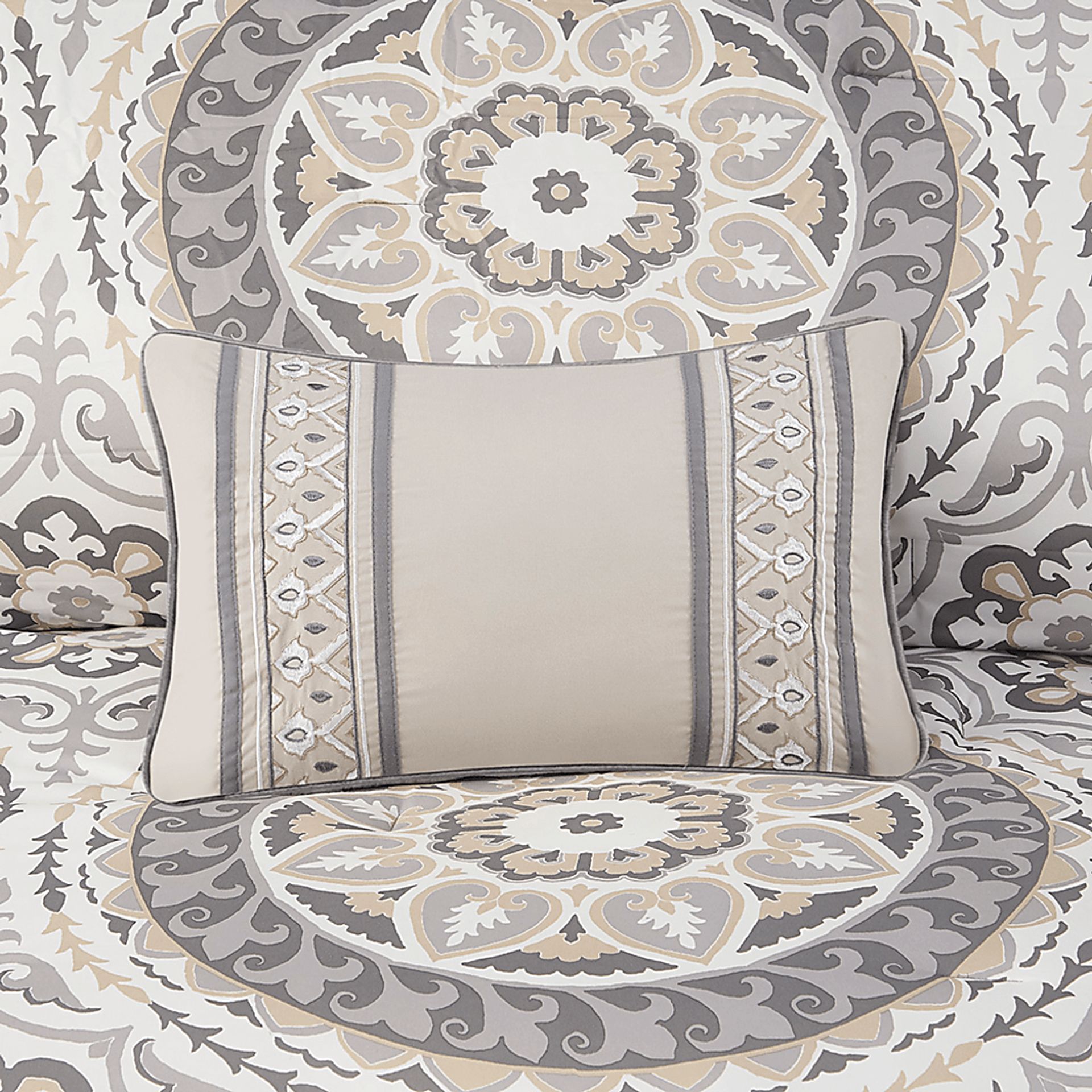 Periston Taupe 9 Pc Full Comforter Set - Image 14