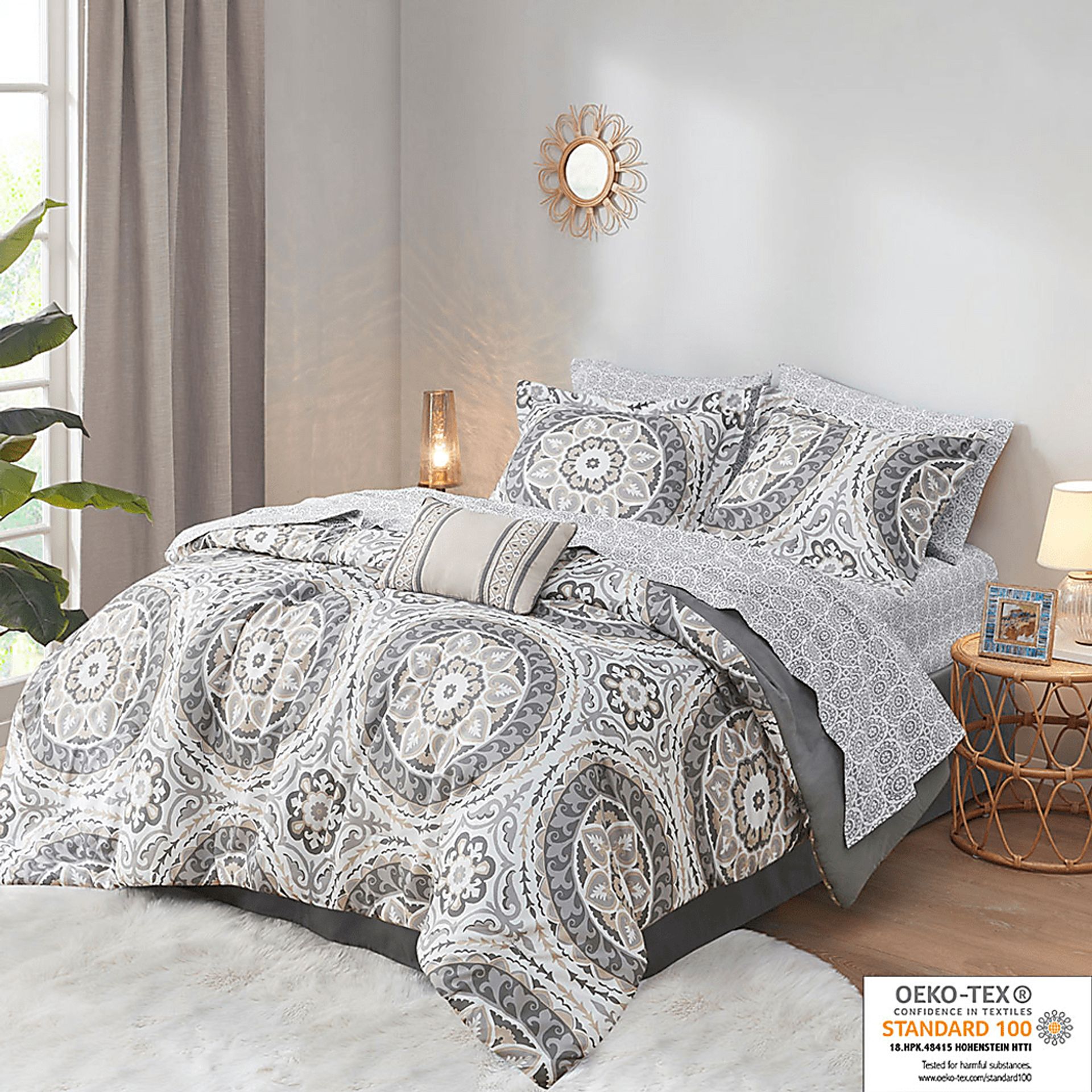 Periston Taupe 9 Pc Full Comforter Set - Image 22