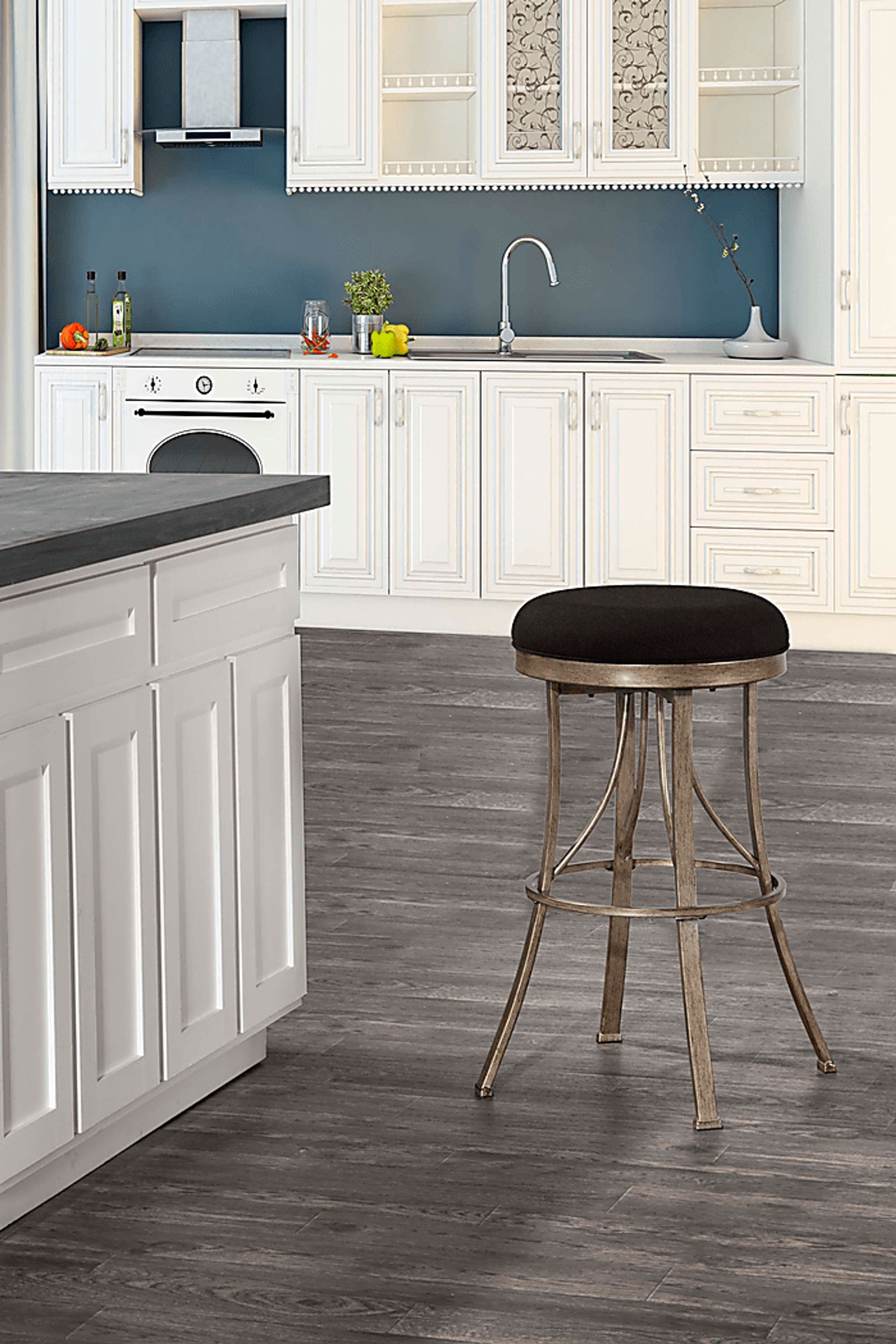 Perrabo Champagne Swivel Barstool - Image 2