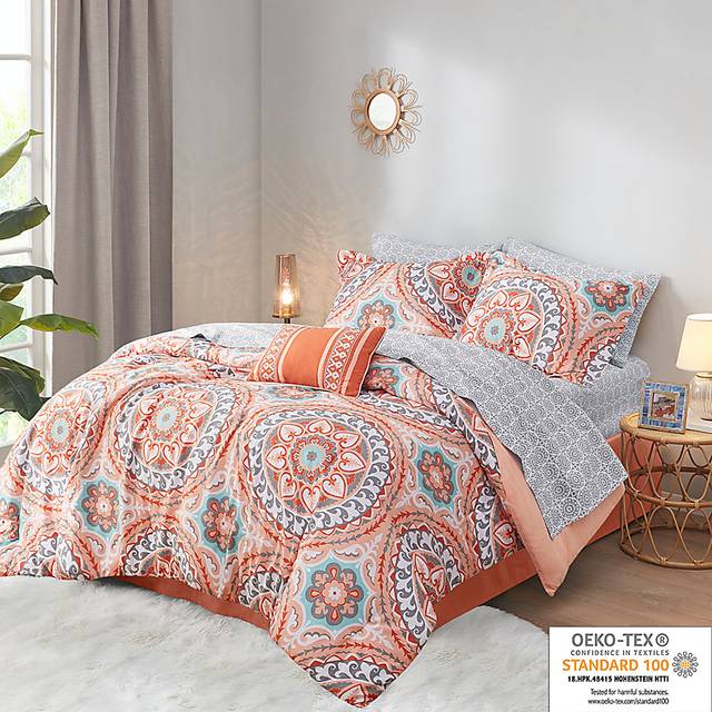 Perrault Coral Twin Comforter Set - Thumbnail - Image 19