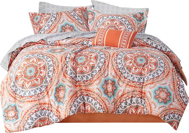 Perrault Coral Twin Comforter Set - Thumbnail - Image 2