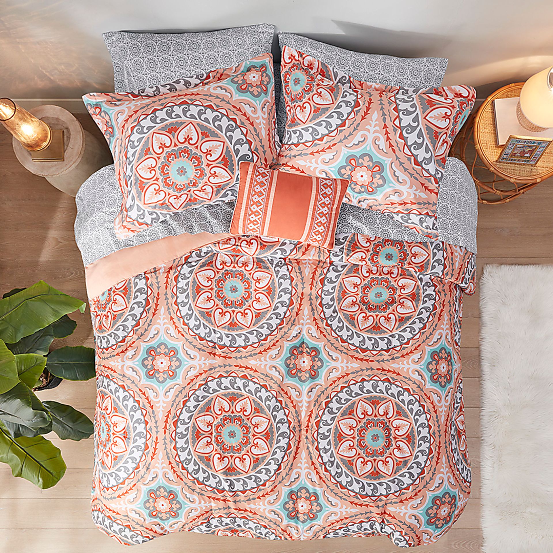 Perrault Coral 9 Pc California King Comforter Set - Image 16