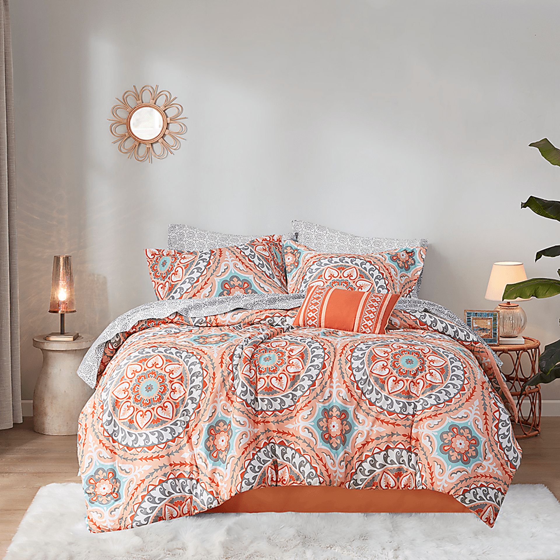 Perrault Coral 9 Pc California King Comforter Set - Image 18