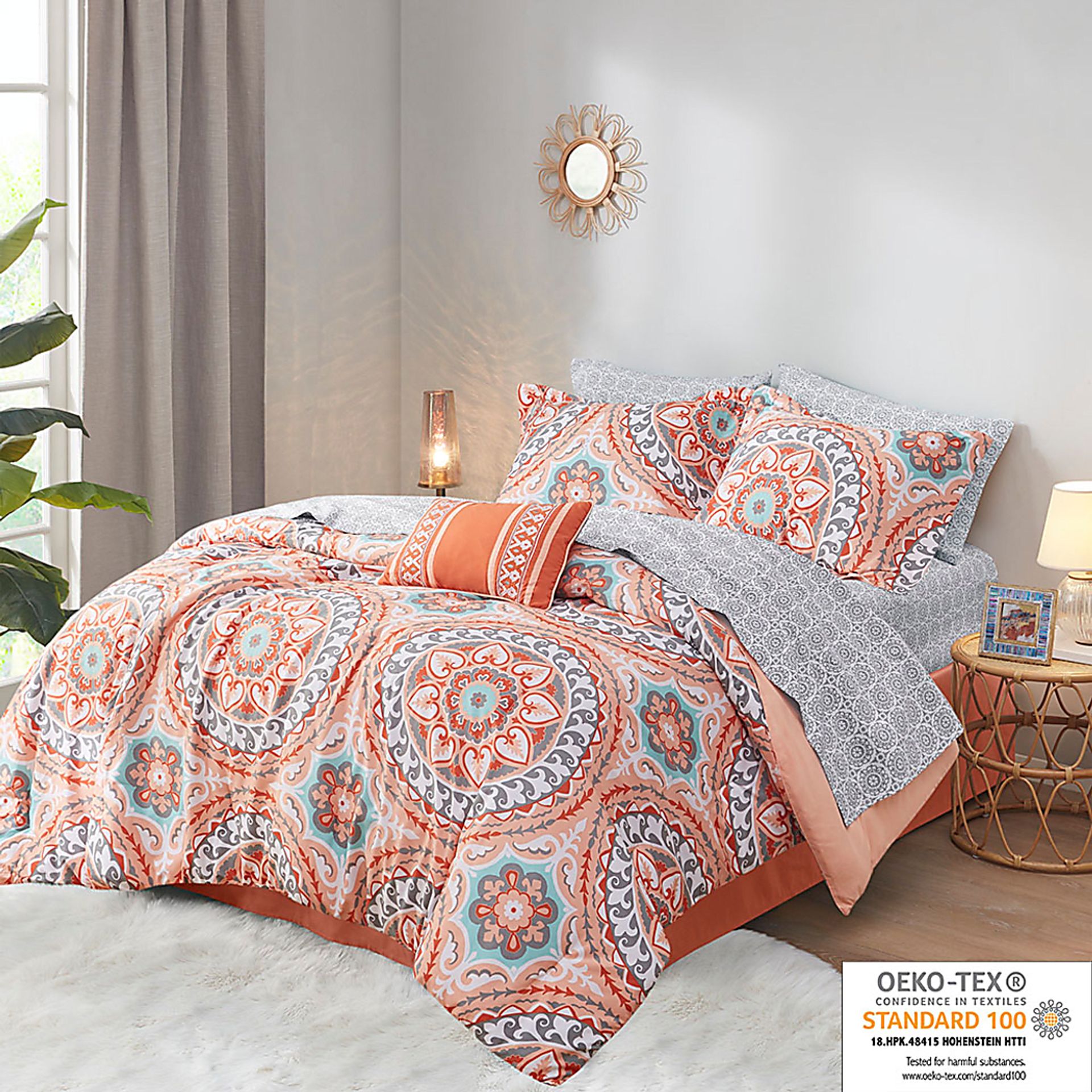 Perrault Coral 9 Pc California King Comforter Set - Image 19