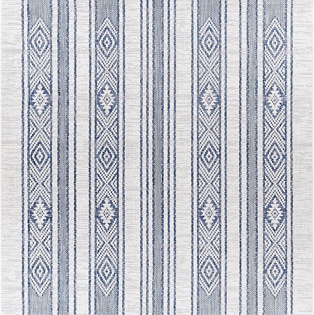 Perris Dark Blue 7'10 Square Indoor/Outdoor Rug